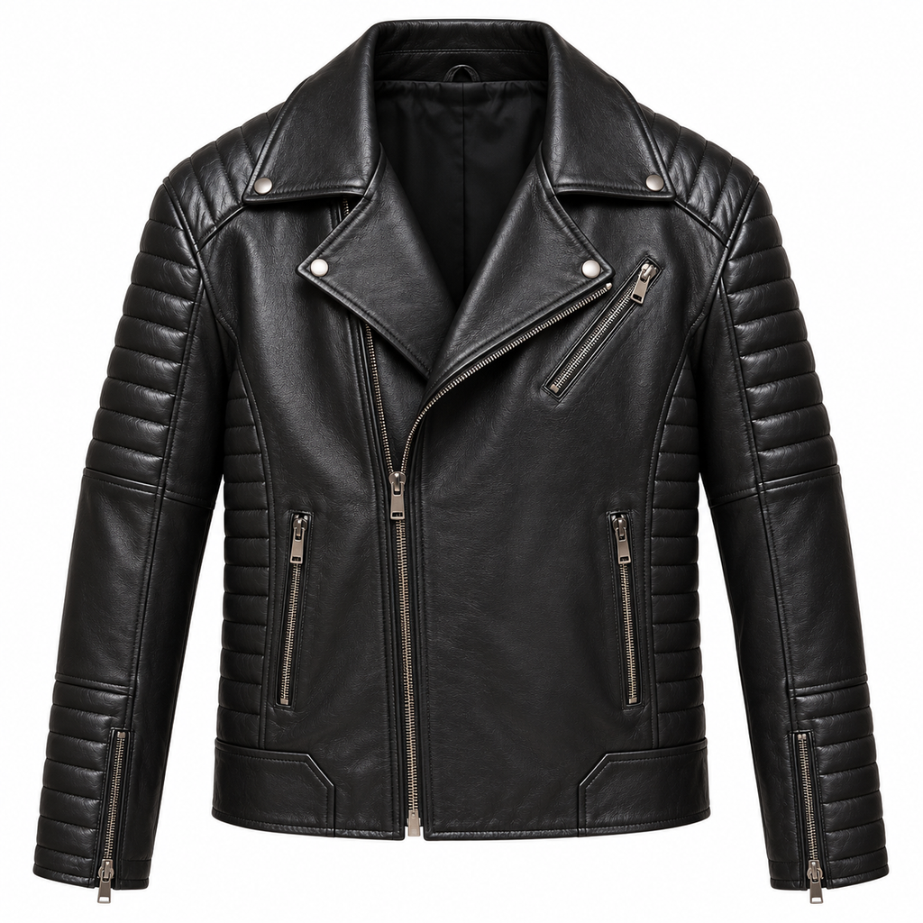 Raven Hakiki Deri Biker Erkek Ceket