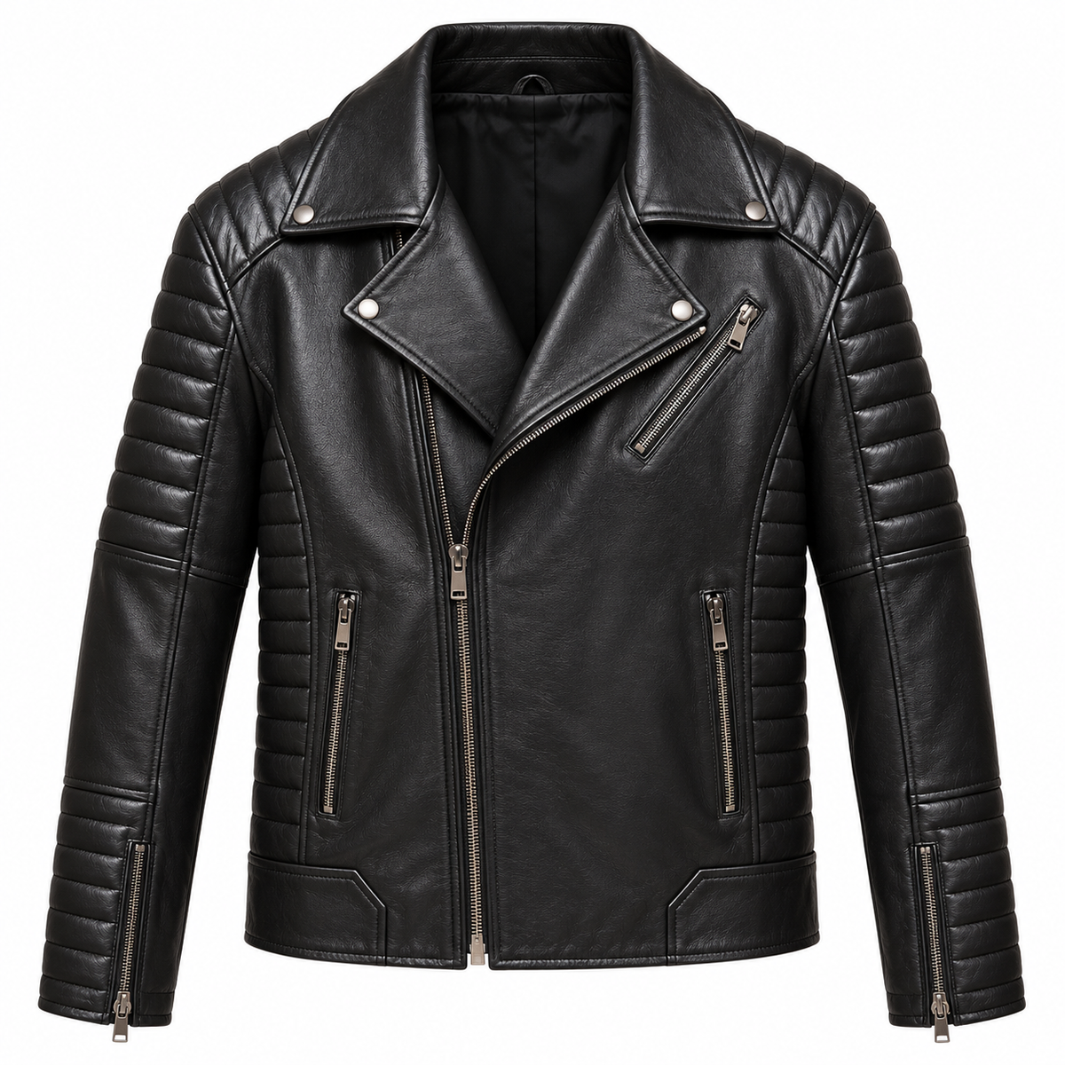 Raven Hakiki Deri Biker Erkek Ceket