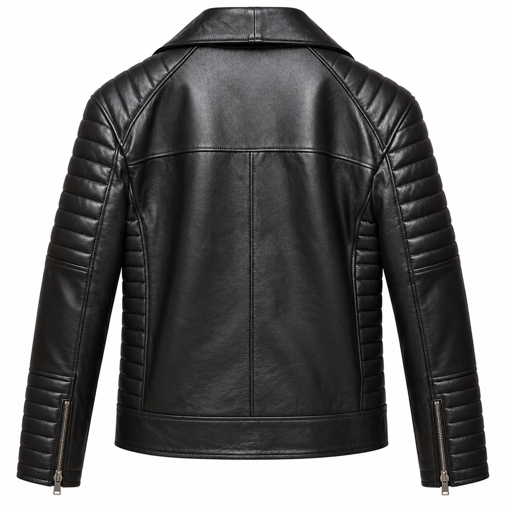 Raven Hakiki Deri Biker Erkek Ceket